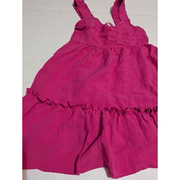 Blu Pepper Fuchsia Magenta Ruffle Hem Babydoll Mini Dress Womens Sz S - Picture 7 of 12